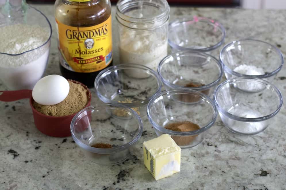 Ingredients for molasses cookies