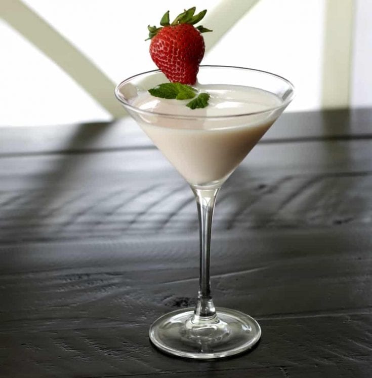 Strawberry and cream vodka martini