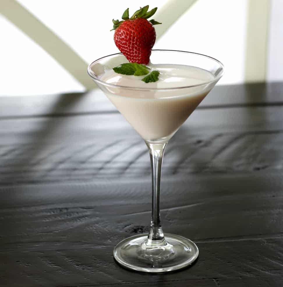 Strawberries and cream vodka cocktail