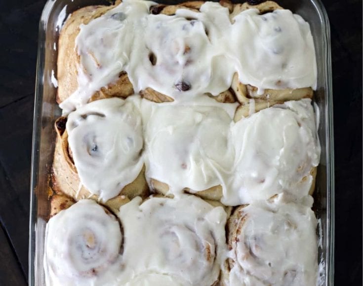 iced sourdough cinnamon rolls