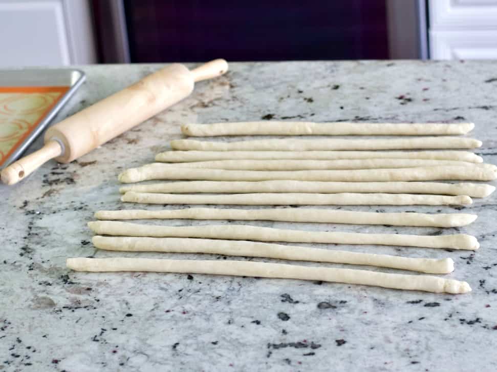 pretzel dough ropes