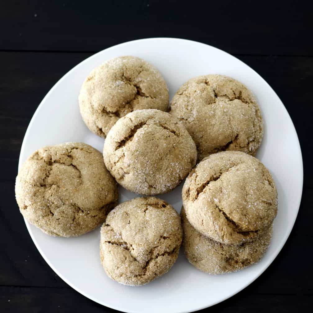 Sourdough molasses cookies top view