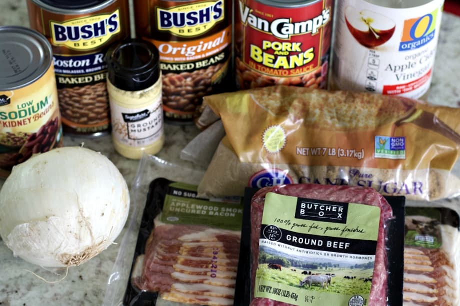 Ingredients for Baked Bean Casserole