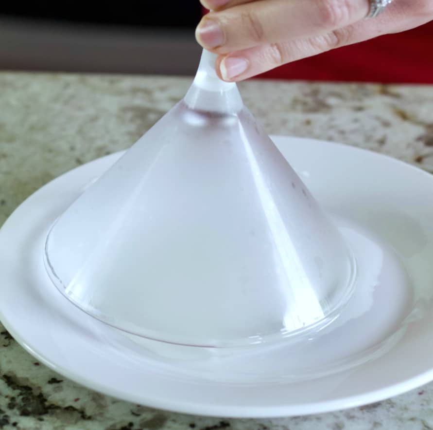 rimming a glass with simple syrup
