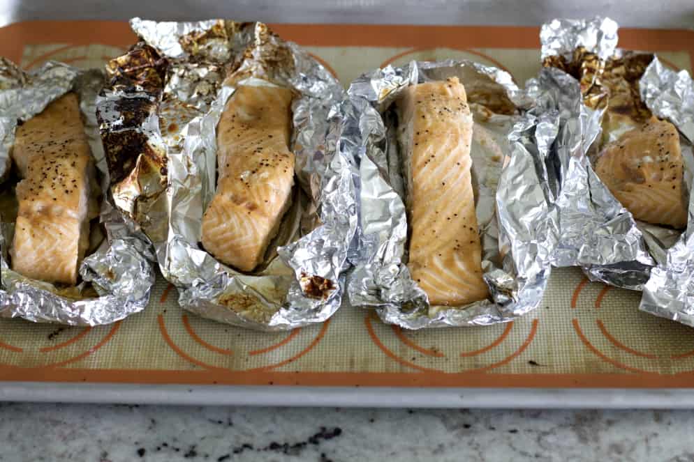 baked salmon on foil