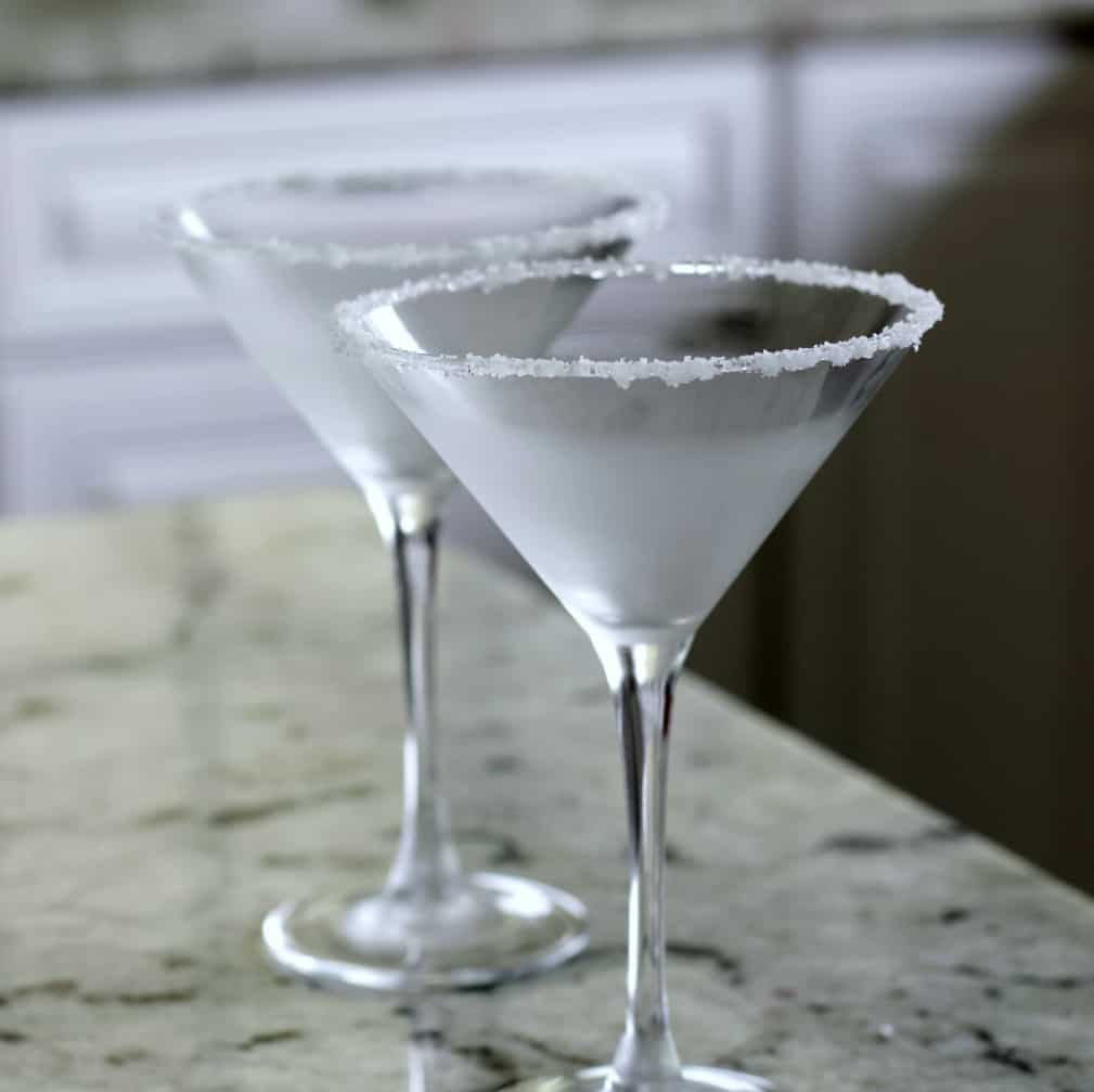 salted rim on martini glass