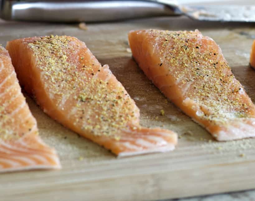 seasoned salmon steaks
