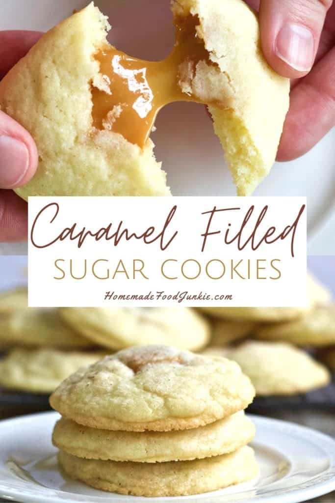 Caramel filled sugar cookies-pin image