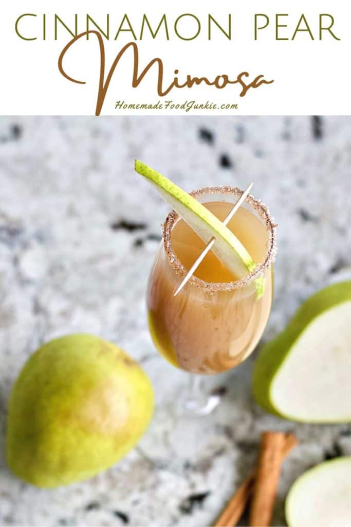 Cinnamon pear mimosa-pin image