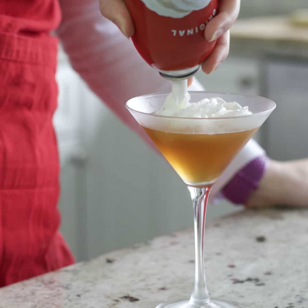 Dollop whipped cream on top.