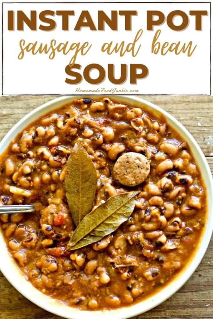 Instant Pot Lentil Soup Recipe 4 Instant pot sausage and bean soup-pin image