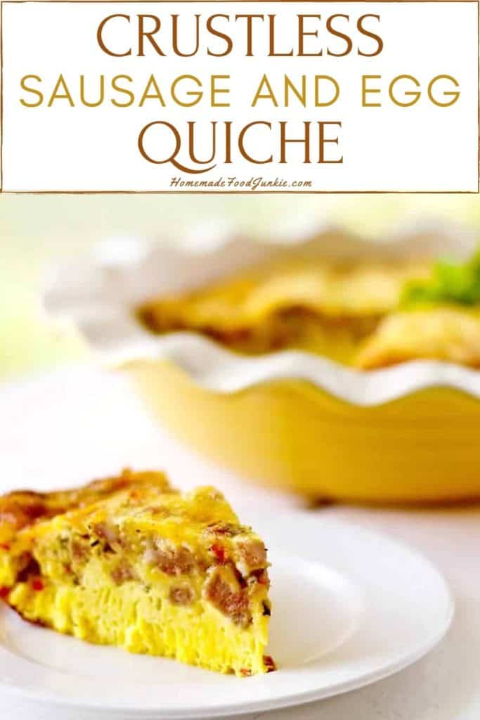 Crustless sausage and egg quiche-pin image