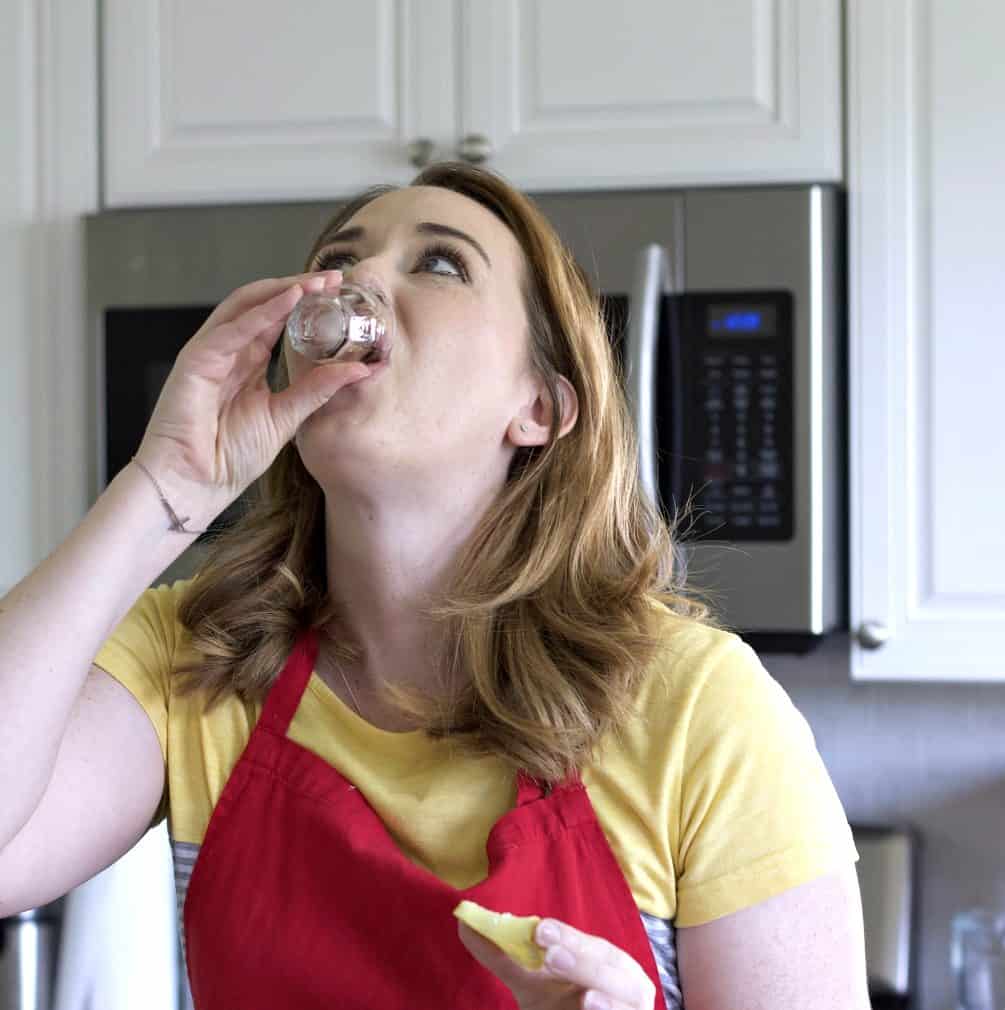 drinking a birthday shot