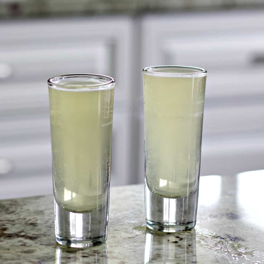 finished green tea shots