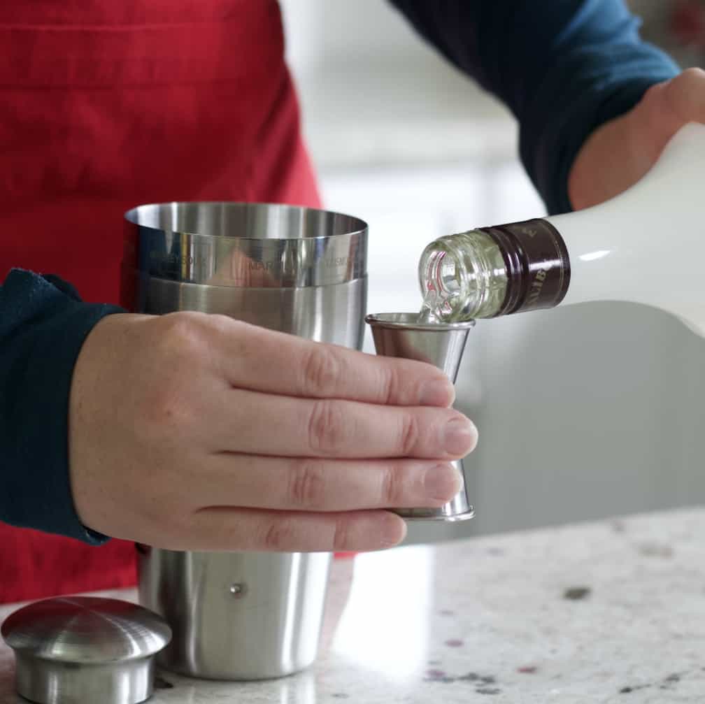 measuring Malibu rum