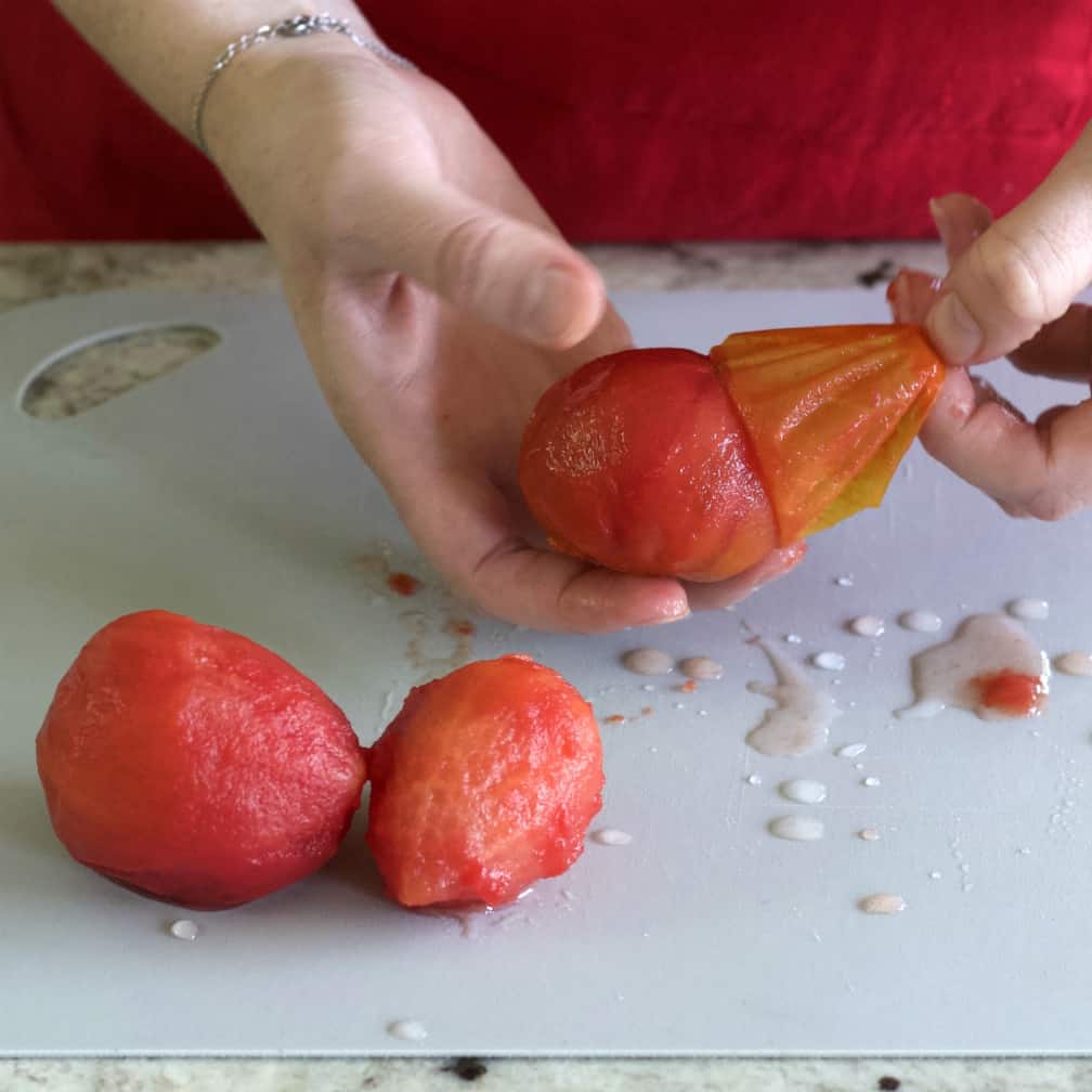 skins slip off frozen tomatoes