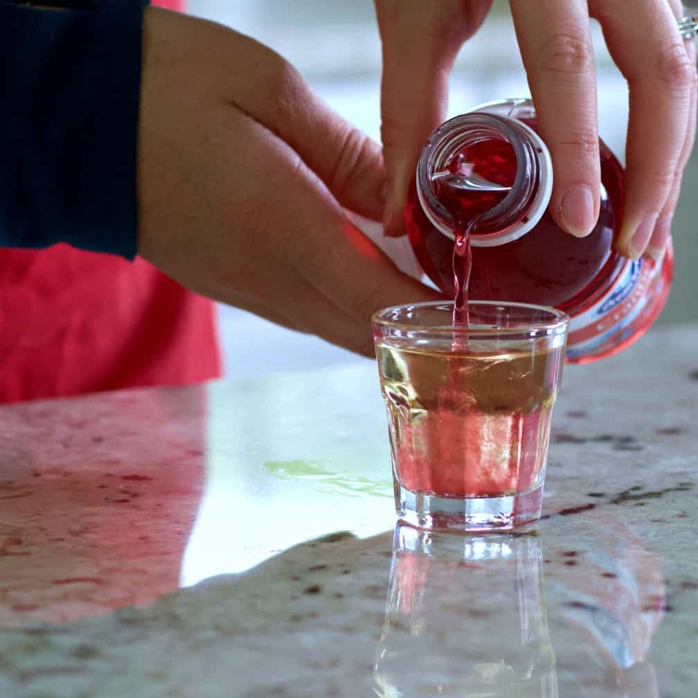 topping with cranberry juice.