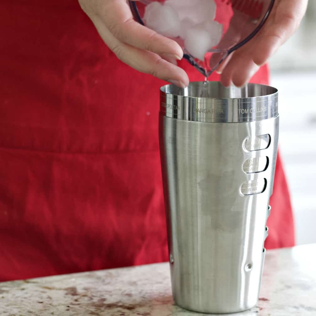 Add ice to shaker