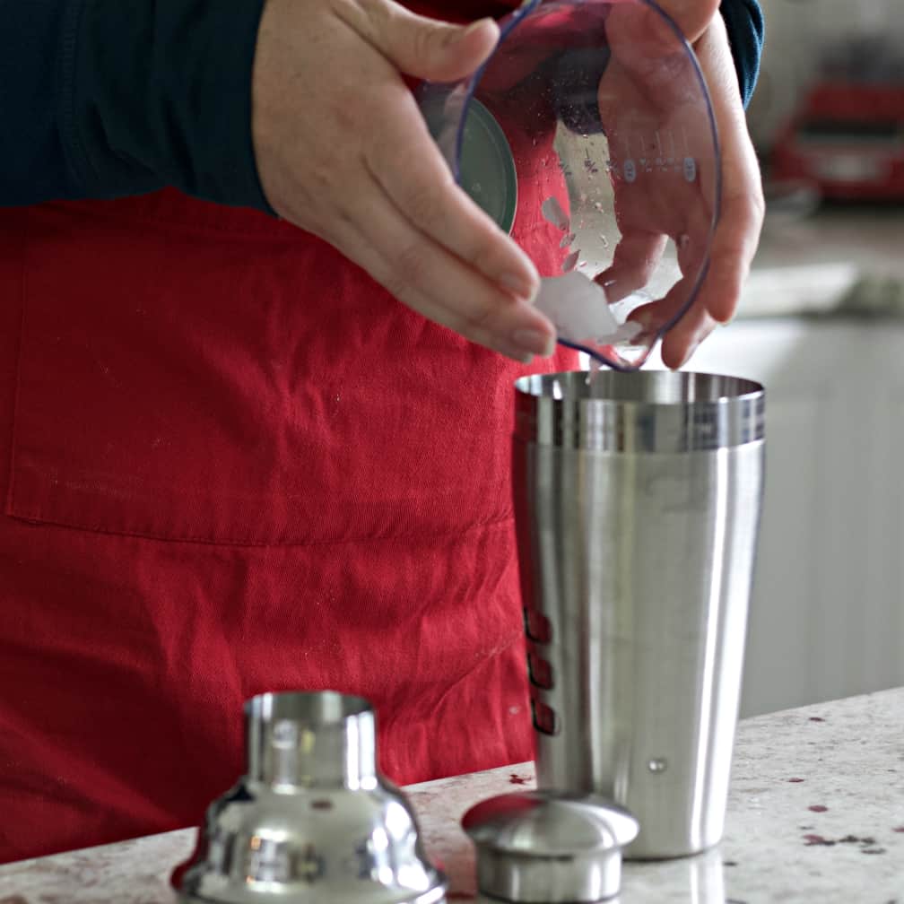 Add ice to shaker