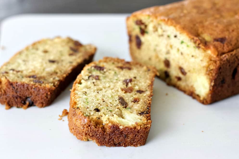 sliced zucchini bread