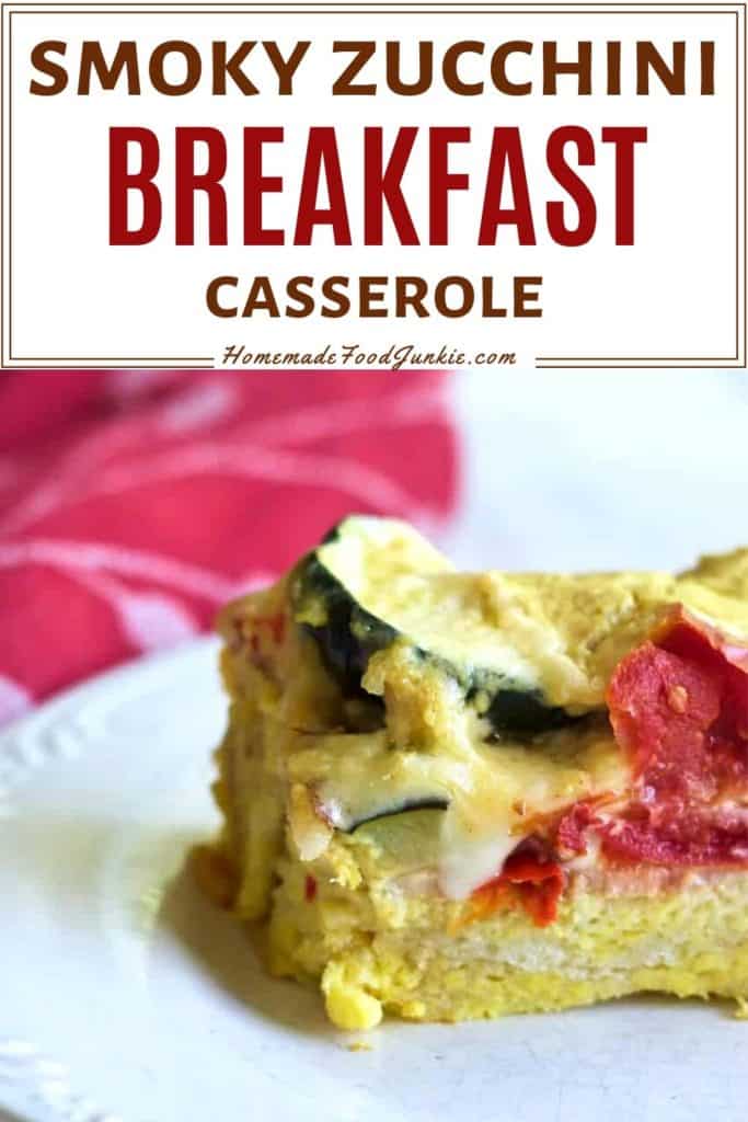 smoky zucchini breakfast casserole-pin image