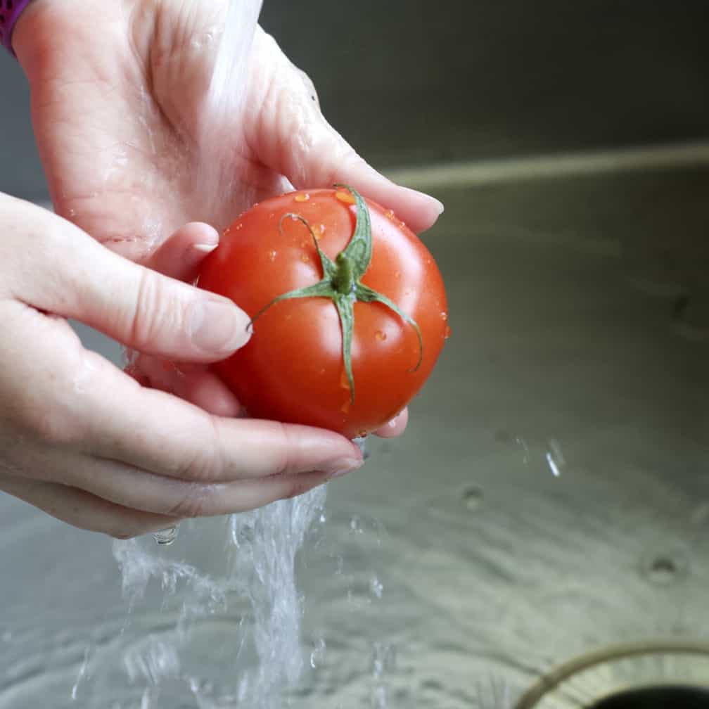 washing tomato