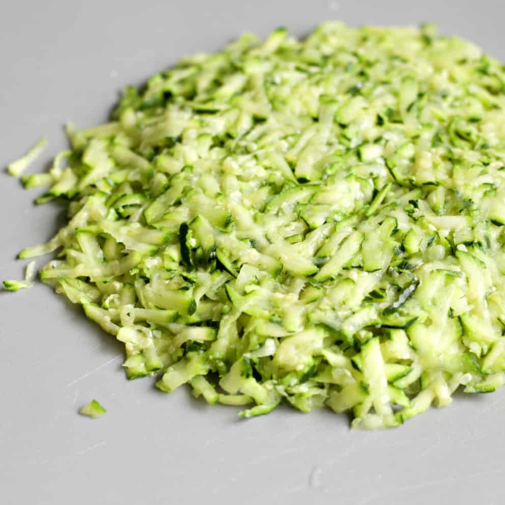 drained blanched zucchini