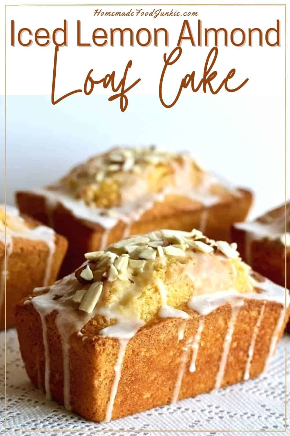 Iced Lemon Almond Loaf Cake-pin image