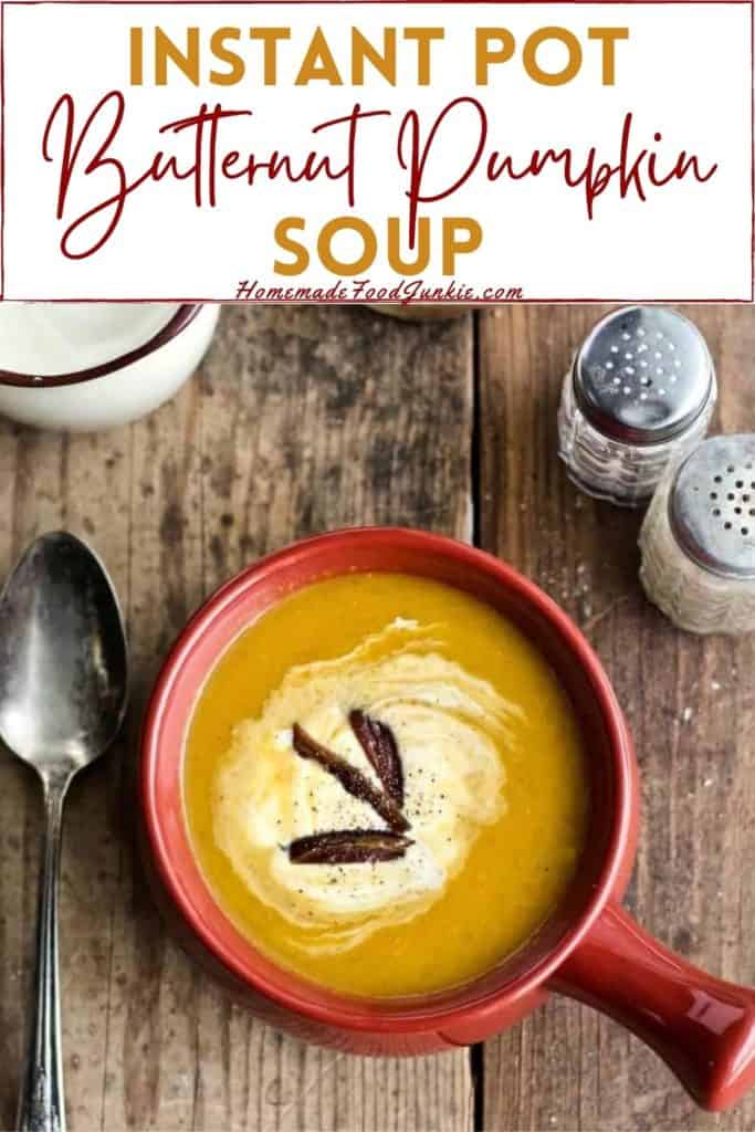 Instant pot butternut pumpkin soup-pin image