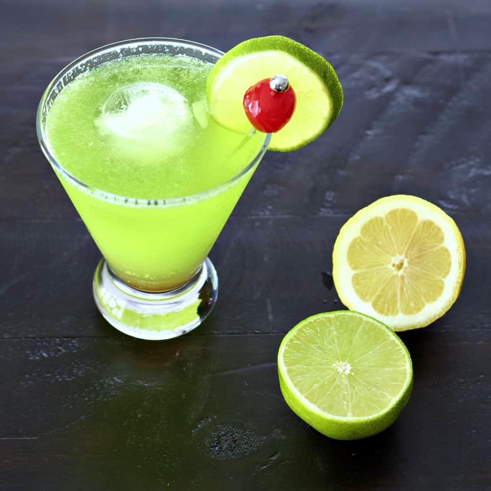 Midori sour cocktail