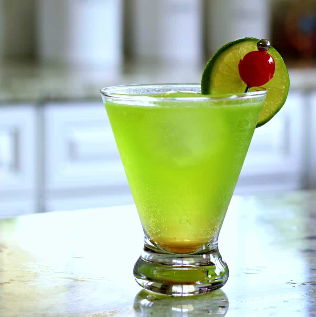 garnished Midori sour