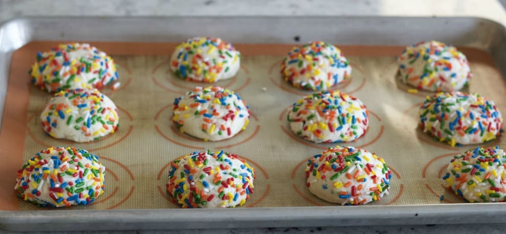 sprinkle cookies ready to bake.