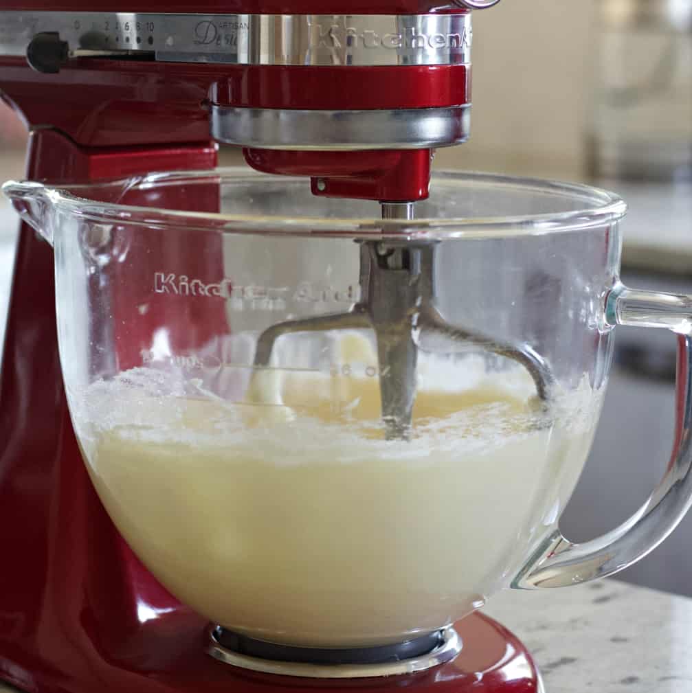 mixing funfetti cookies
