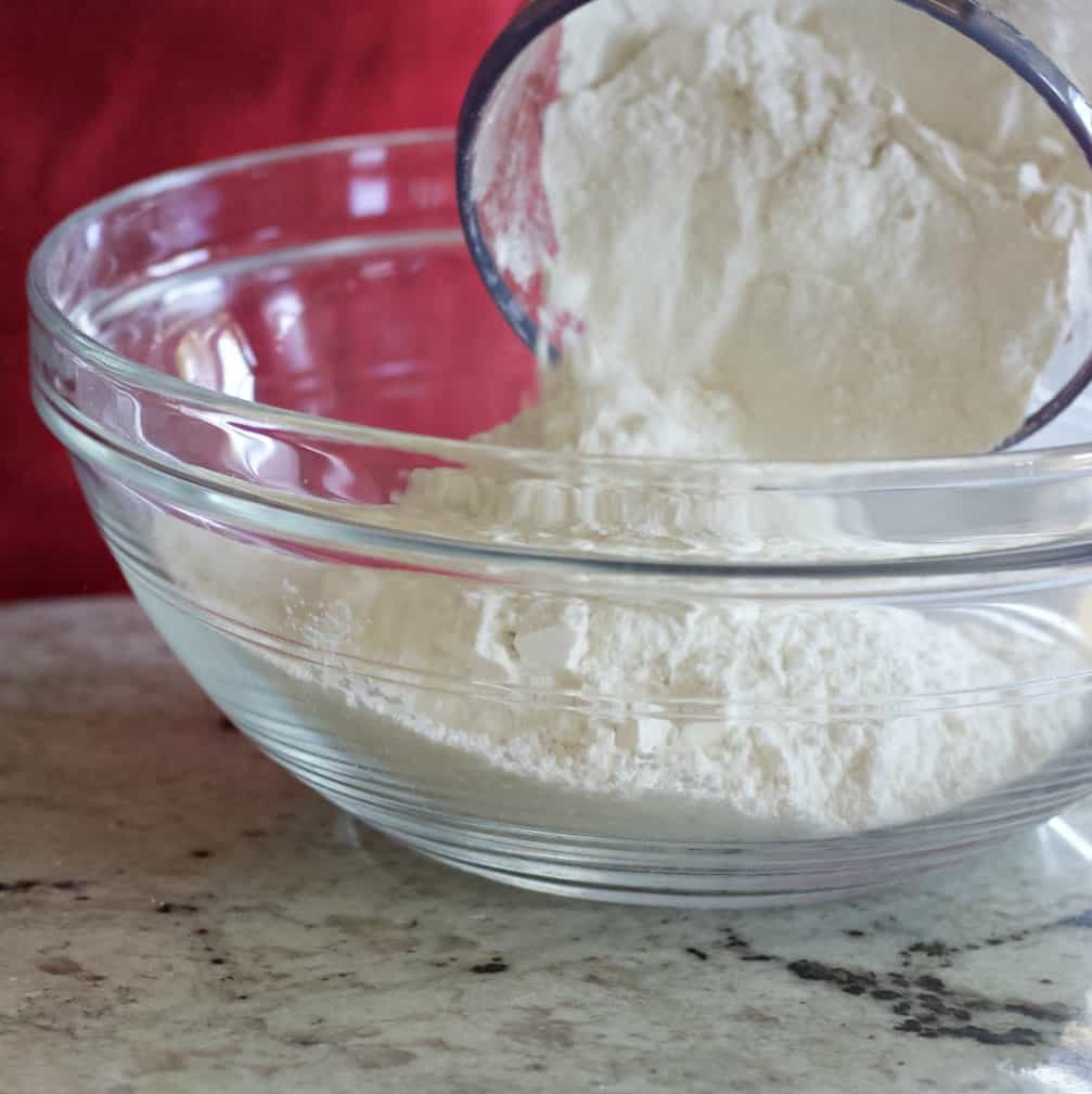 Add flour to mixing bowl