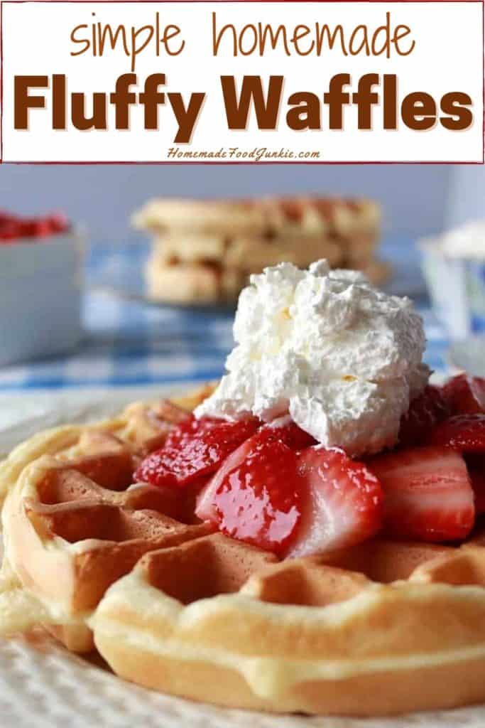 Simple homemade fluffy waffles-pin image
