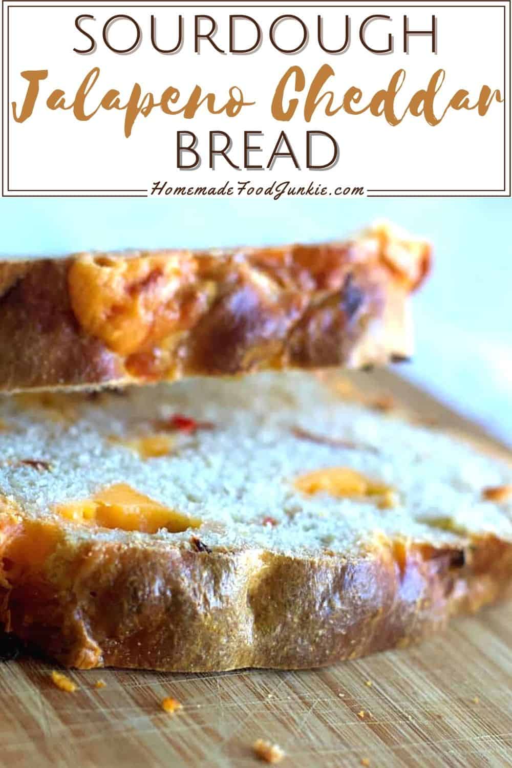 Sourdough jalapeno cheddar bread-pin image