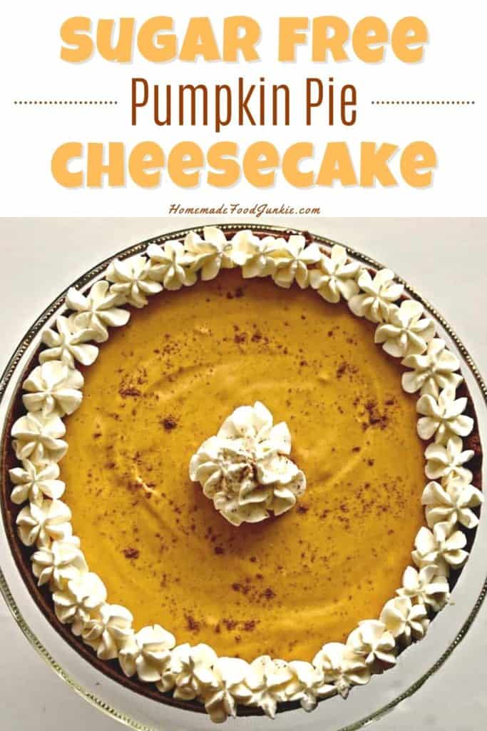 Sugar free pumpkin pie cheesecake-pin image