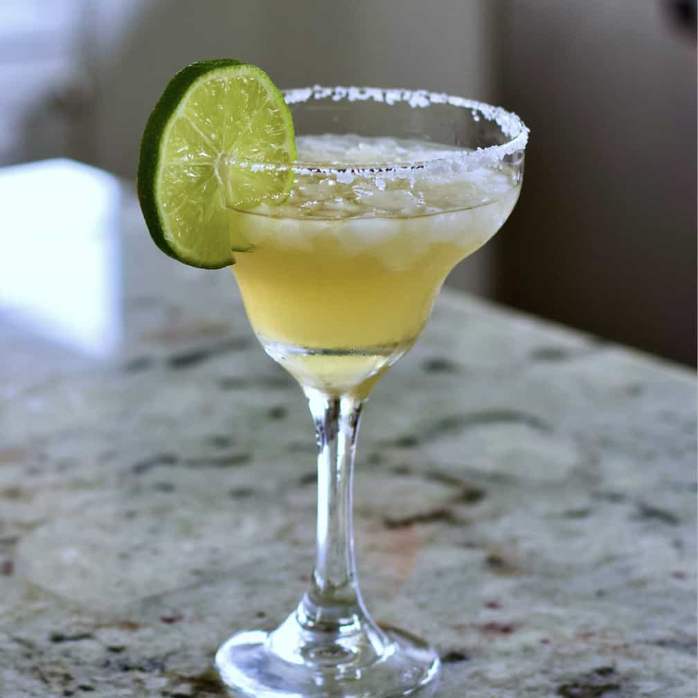 Cadillac Margarita Recipe with Grand Marnier 2 Cadillac Margarita on counter
