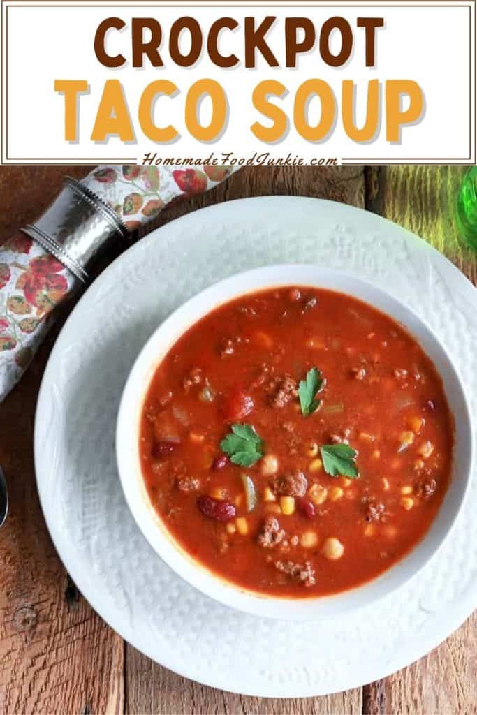 Crockpot taco soup-pin image