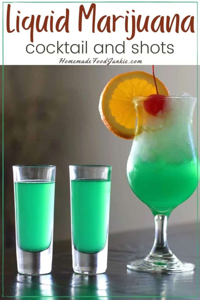 Liquid marijuana cocktail and shots-pin image