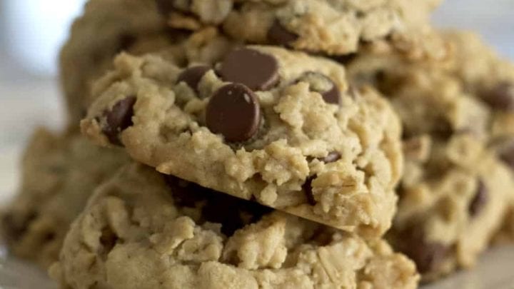 oatmeal peanut butter cookies on plate