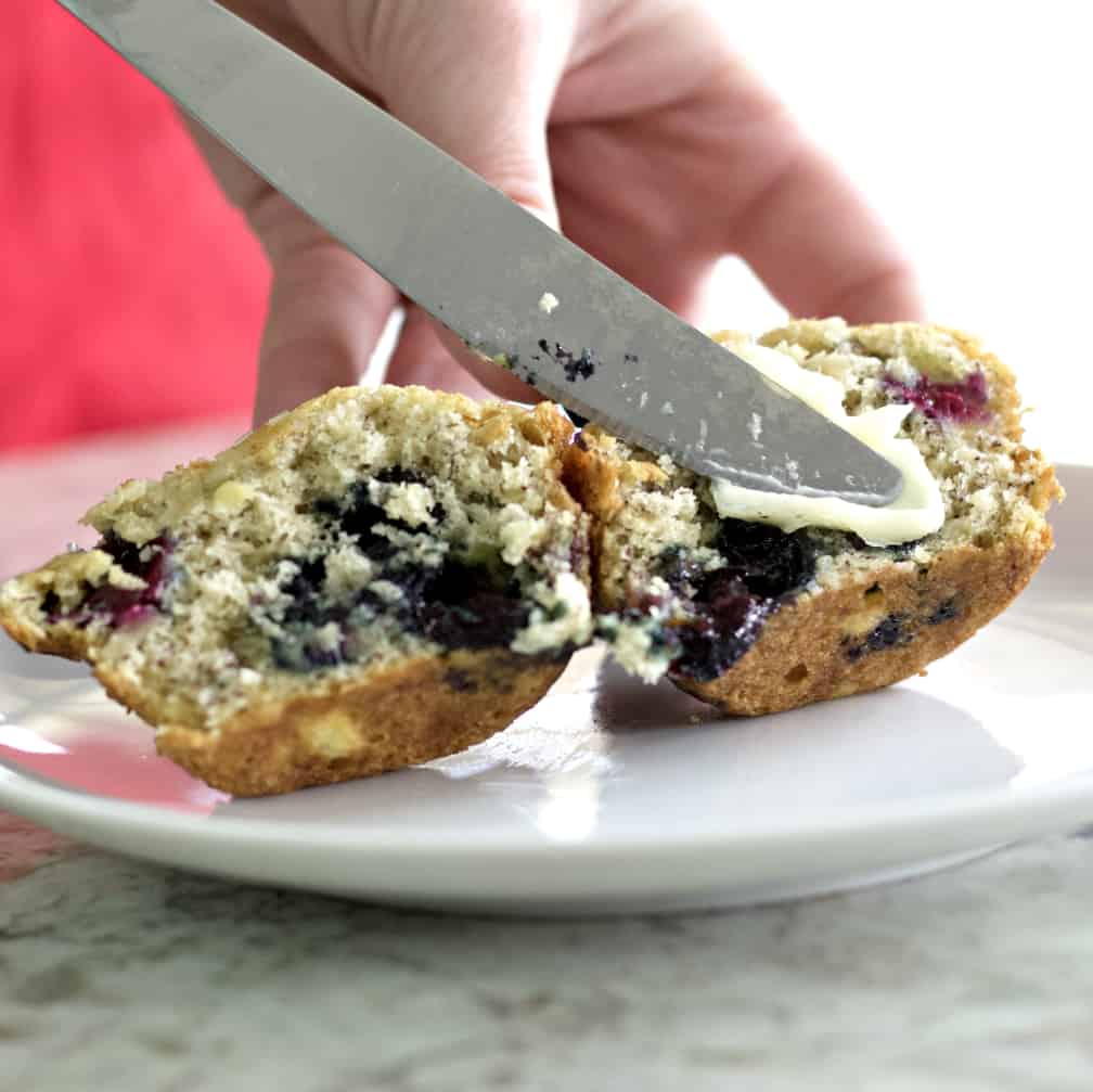 Incredible Banana Blueberry Muffins 1 buttering banana blueberry muffins