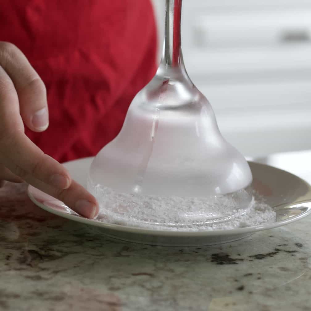 Cadillac Margarita Recipe with Grand Marnier 10 inverted margarita glass in salt