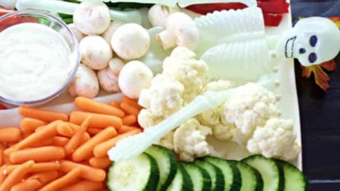 skeleton veggie tray