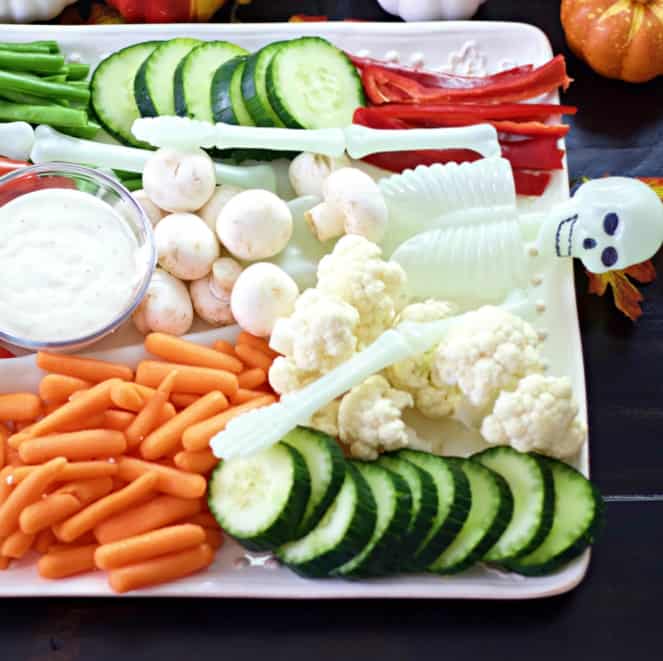 skelton veggie tray square