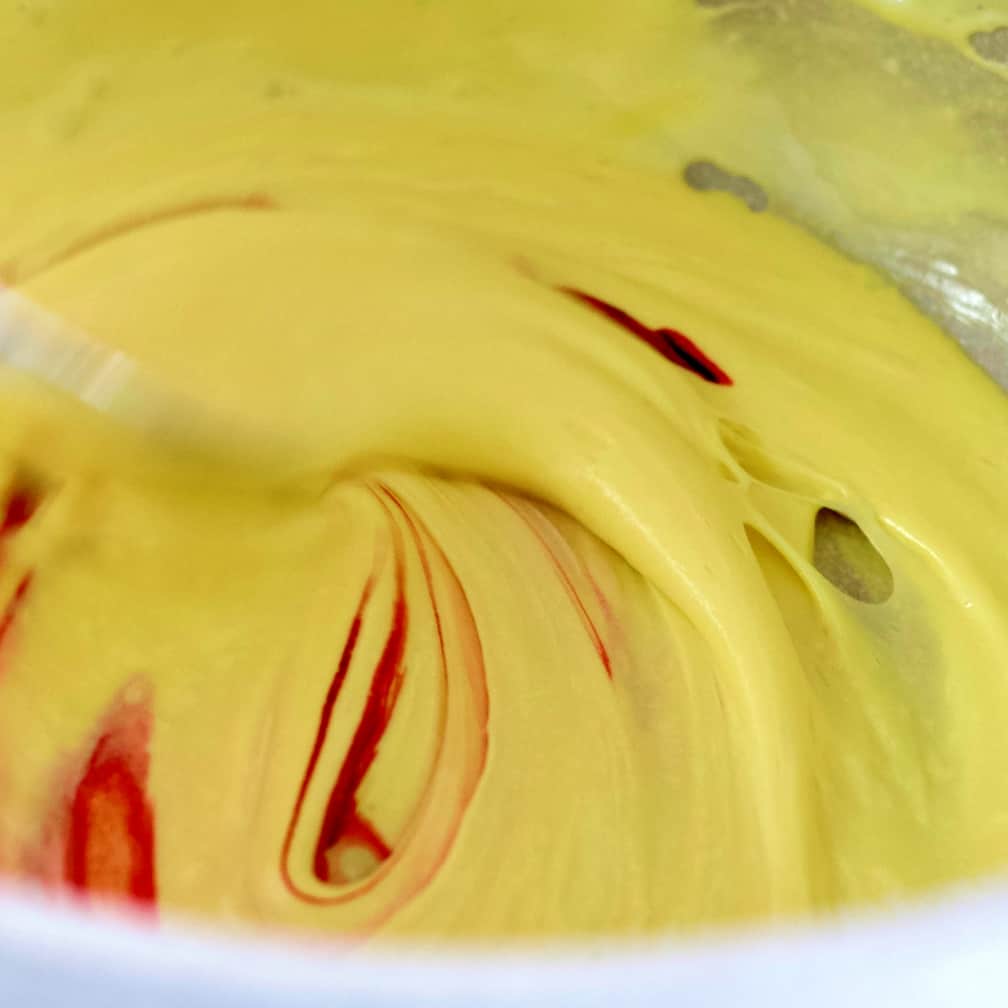 stirring in food dye