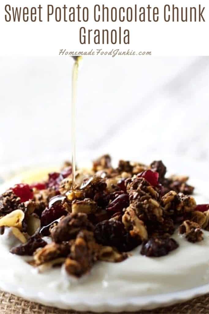 Sweet potato chocolate chunk granola-pin image