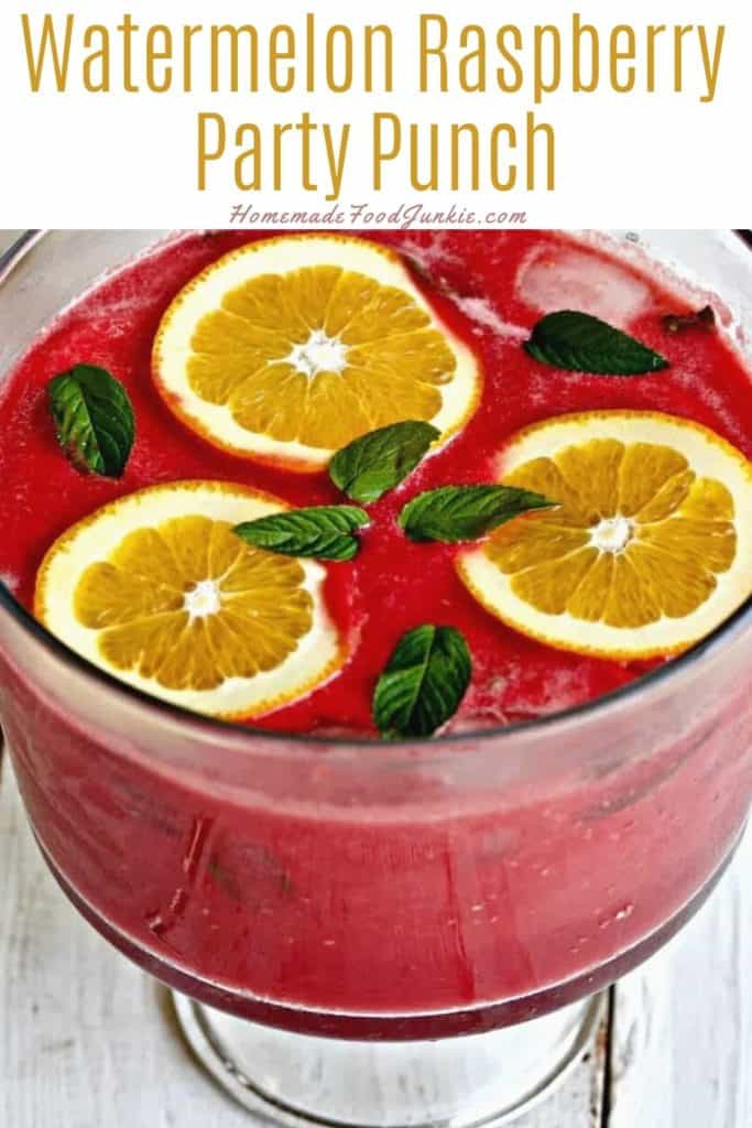 Easy Berry Mint Bubbler Mocktail Recipe 13 Watermelon raspberry party punch-pin image