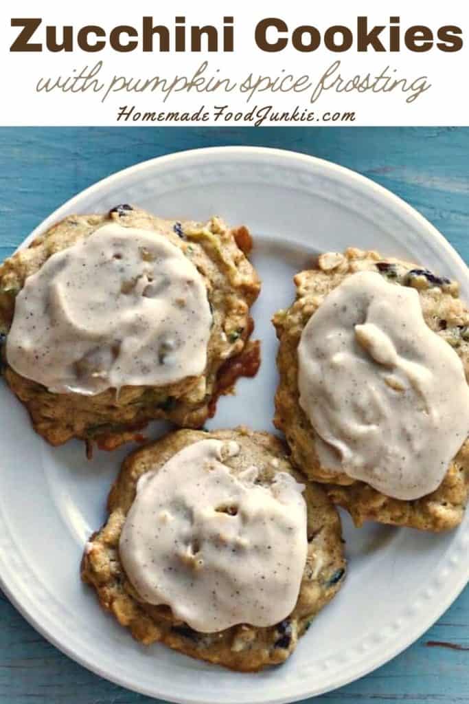 Zucchini Cookies-Pumpkin Spice Frosting Recipe 17 Zucchini cookies with pumpkin spice frosting-pin image