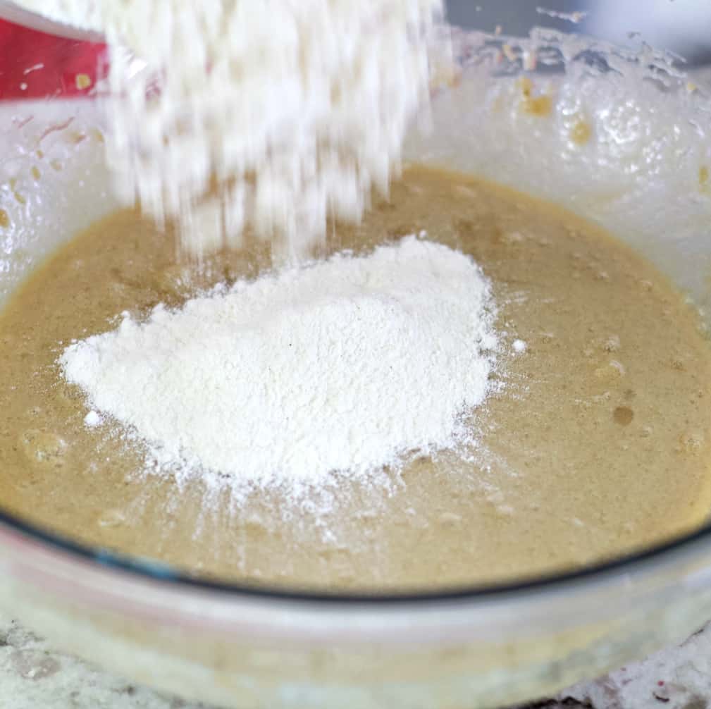 adding dry ingredients-small batches